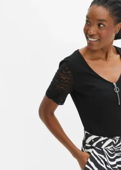 Camiseta de canalé de algodón