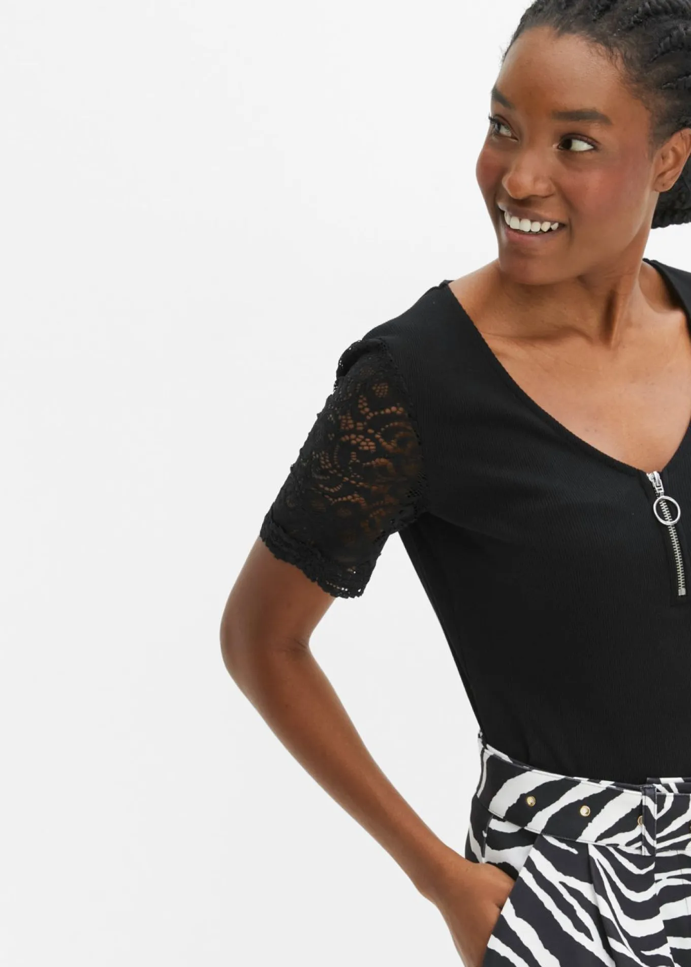 Camiseta de canalé de algodón