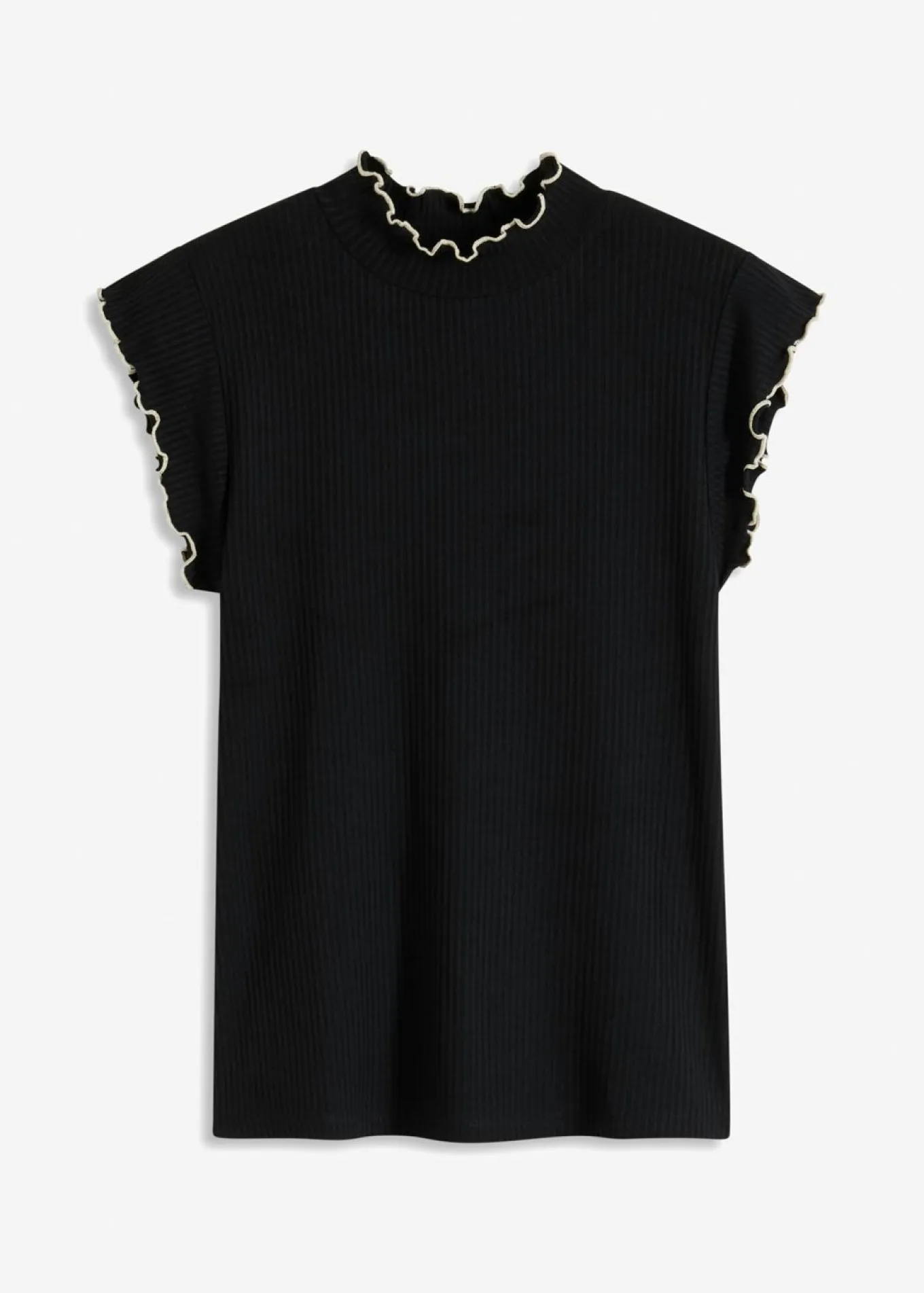 Camiseta de canalé de mezcla de viscosa