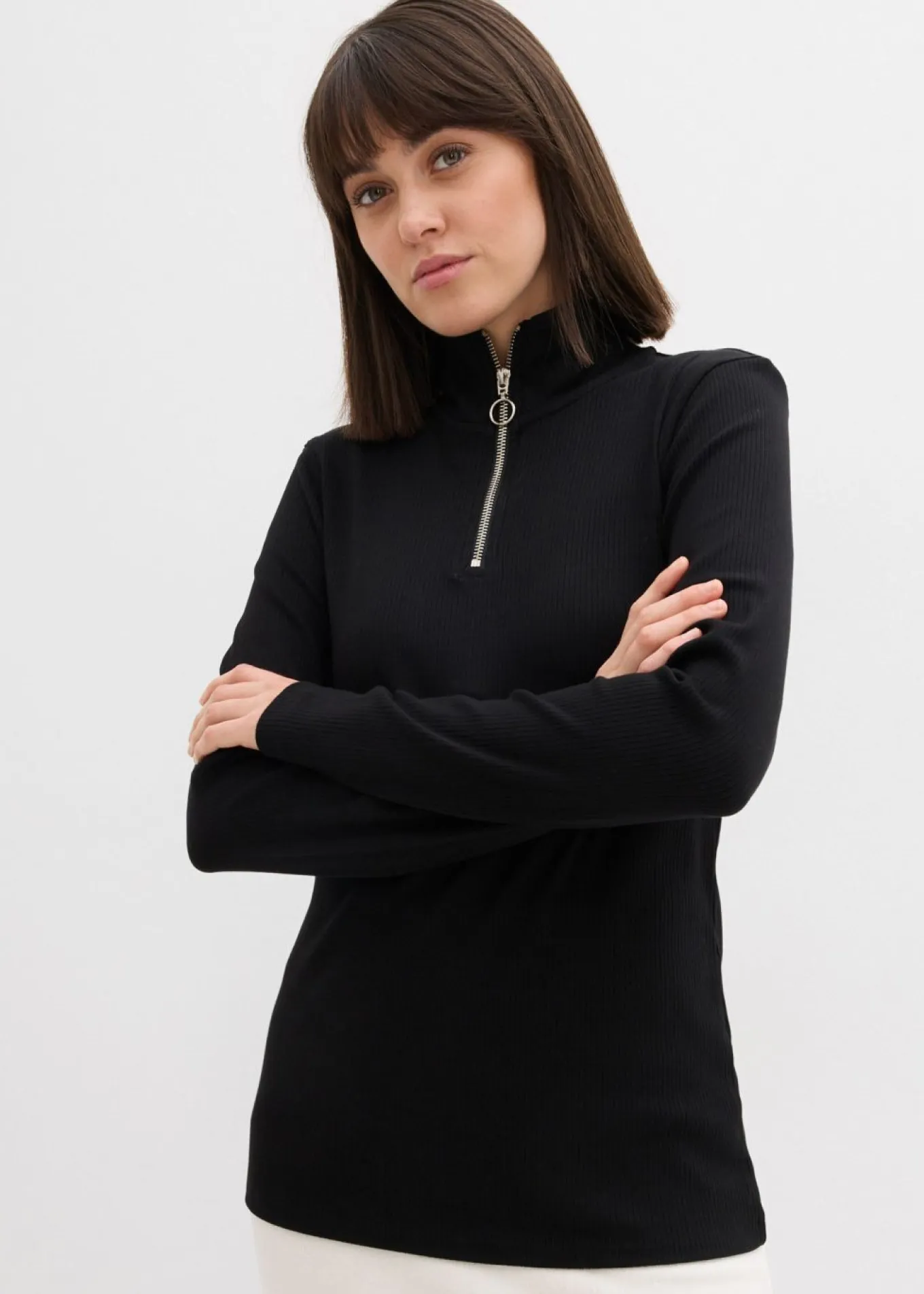 Camiseta de canalé de mezcla de viscosa suave