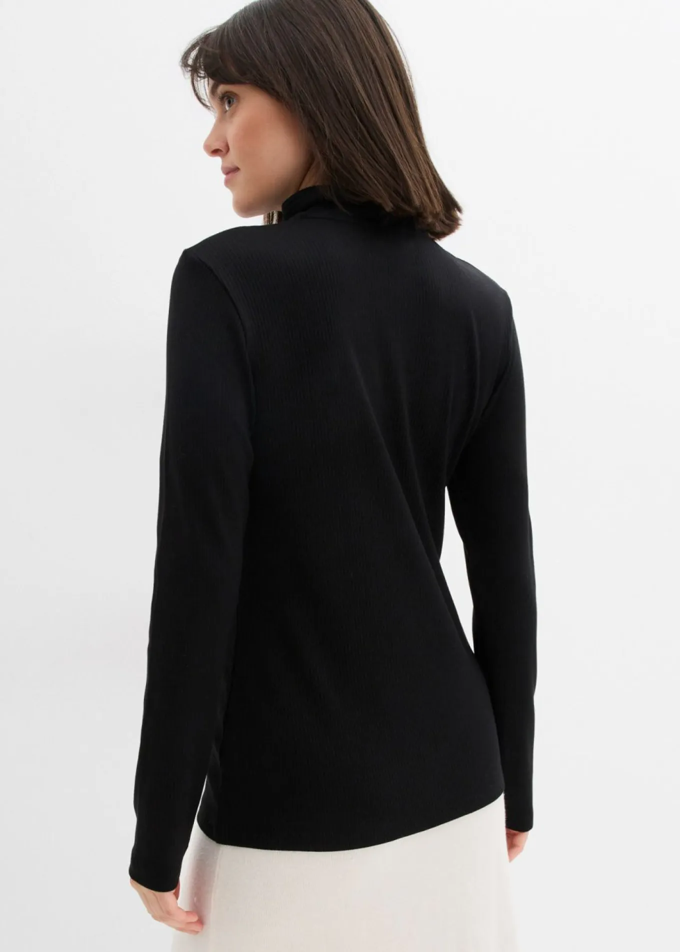 Camiseta de canalé de mezcla de viscosa suave