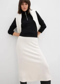 Camiseta de canalé de mezcla de viscosa suave