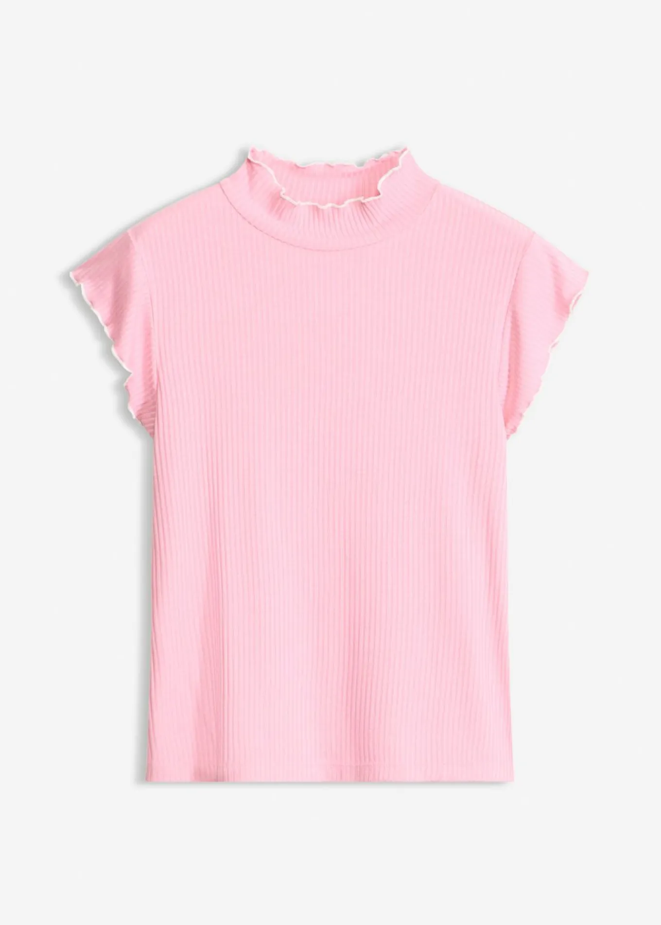 Camiseta de canalé de mezcla de viscosa