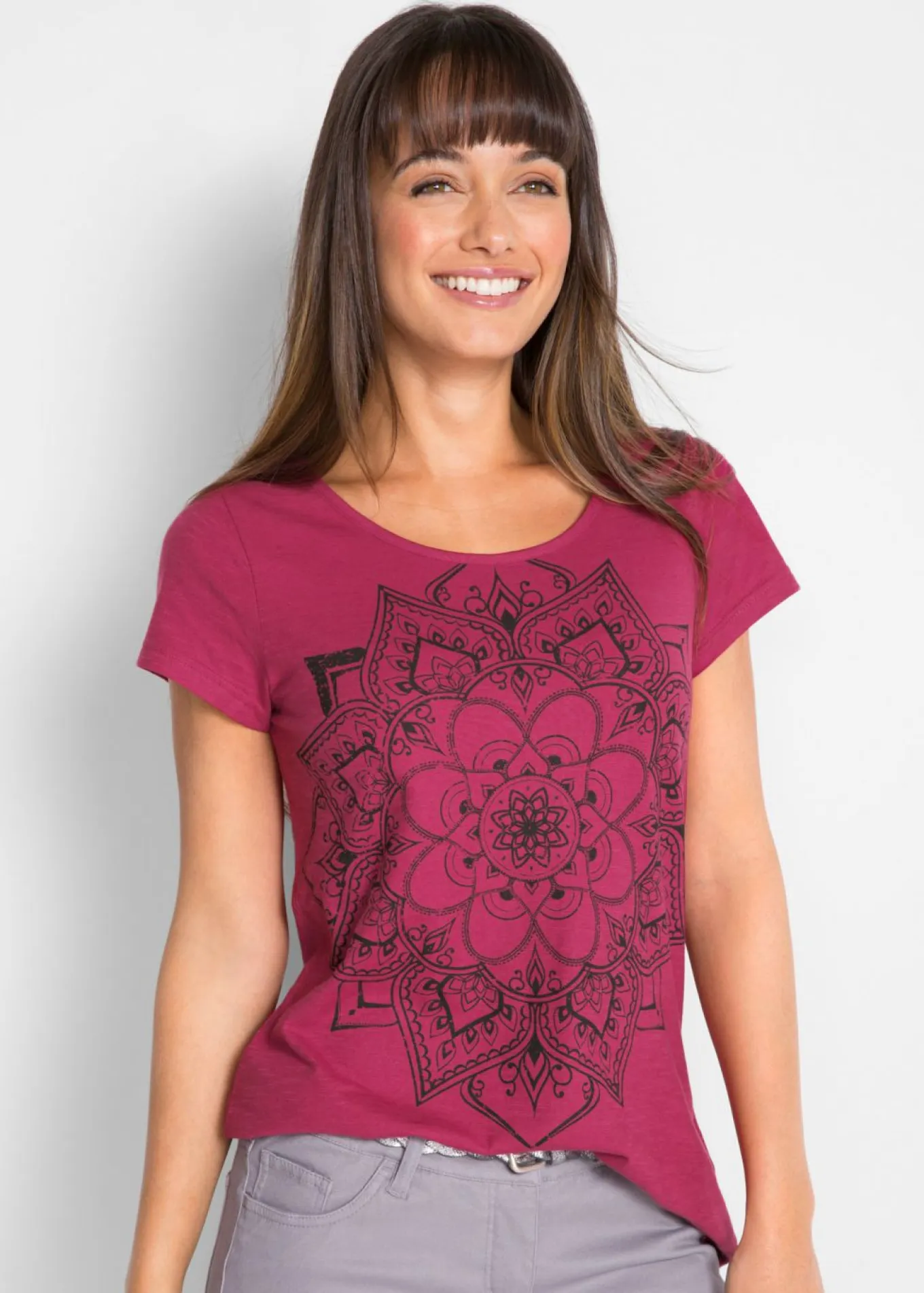 Camiseta de hilo flameado de manga corta