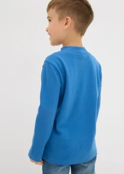 Camiseta de manga larga de algodón orgánico puro con cuello (2 unidades)