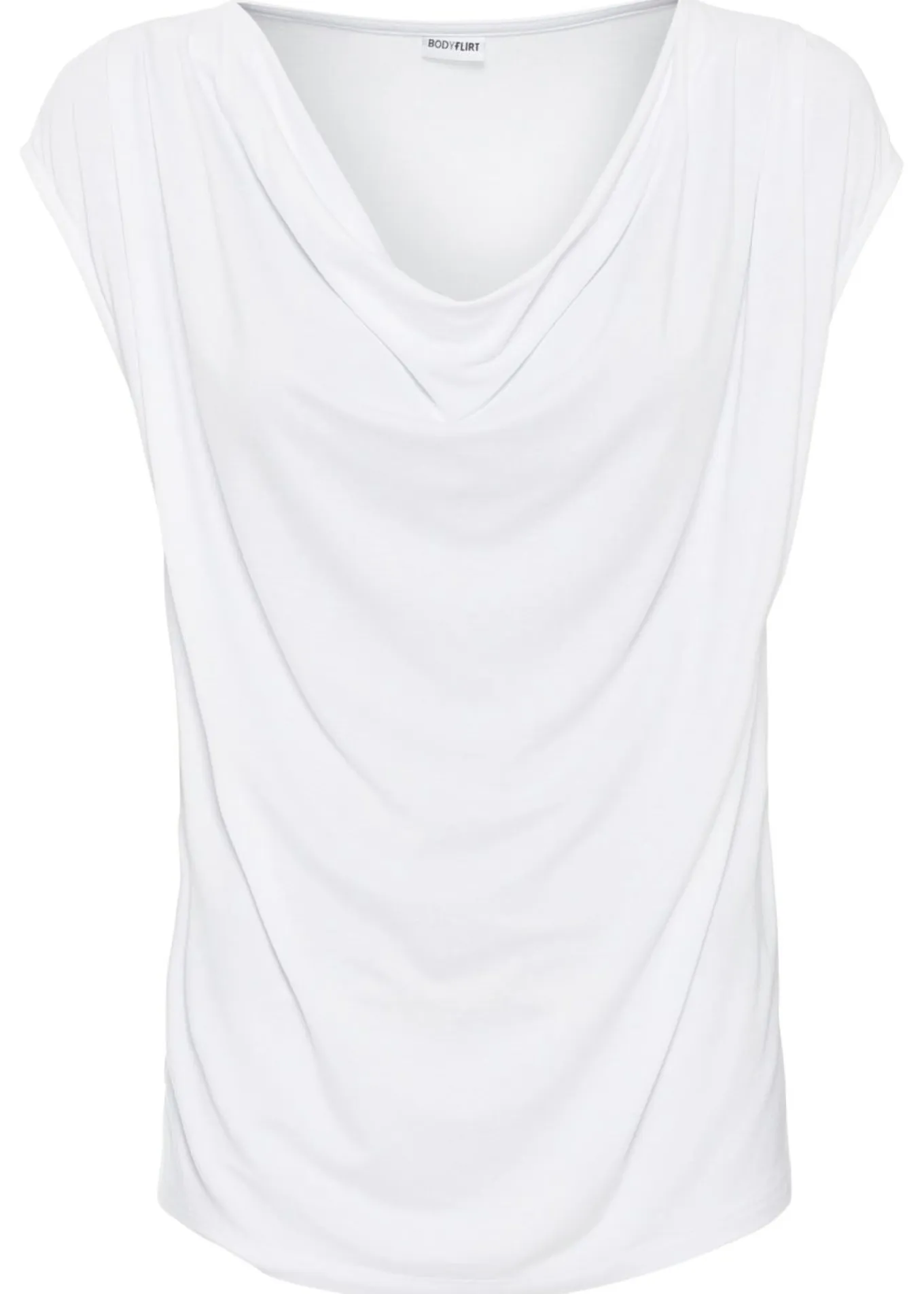 Camiseta de mezcla de viscosa con escote en cascada