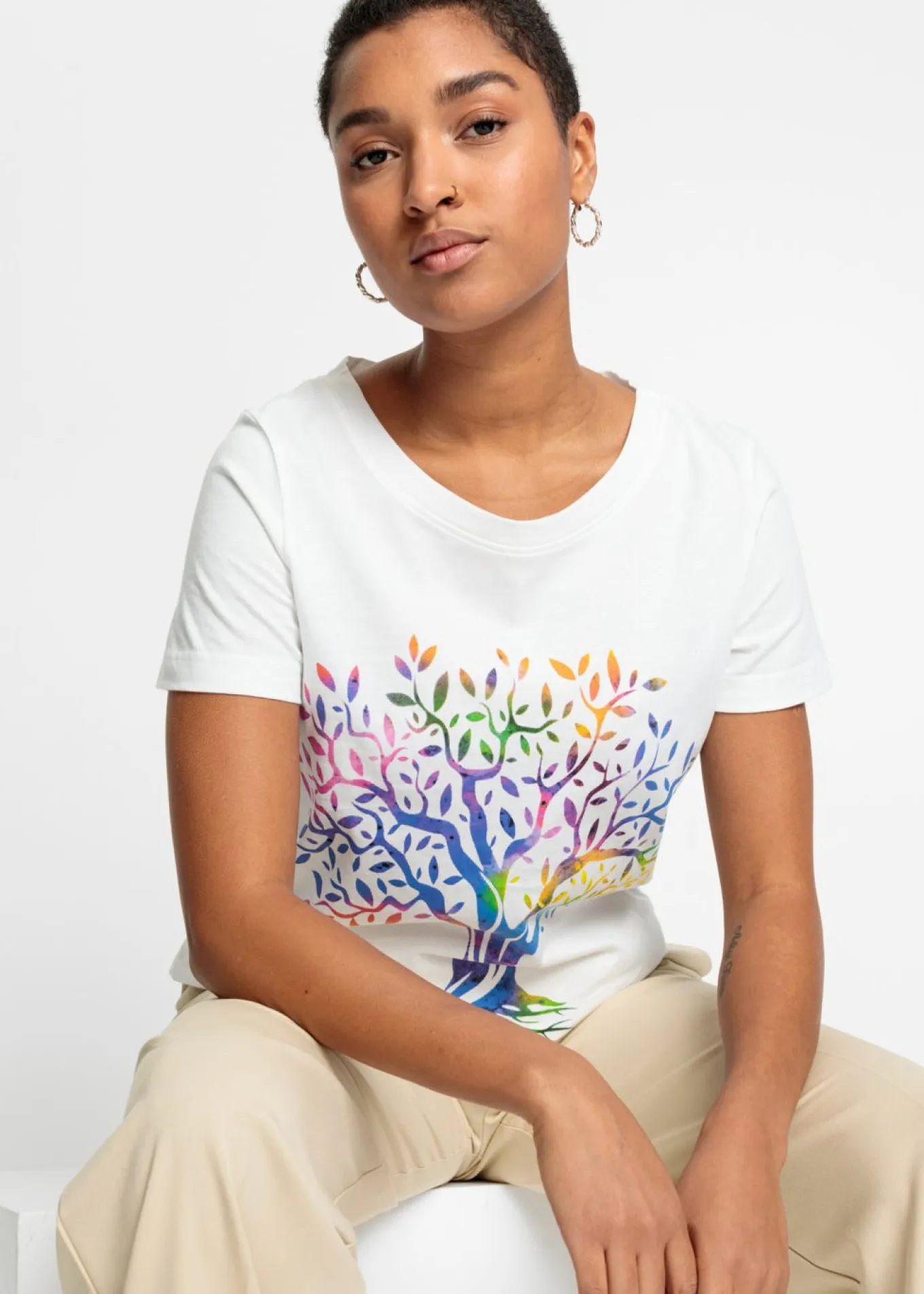 Camiseta estampada de algodón orgánico