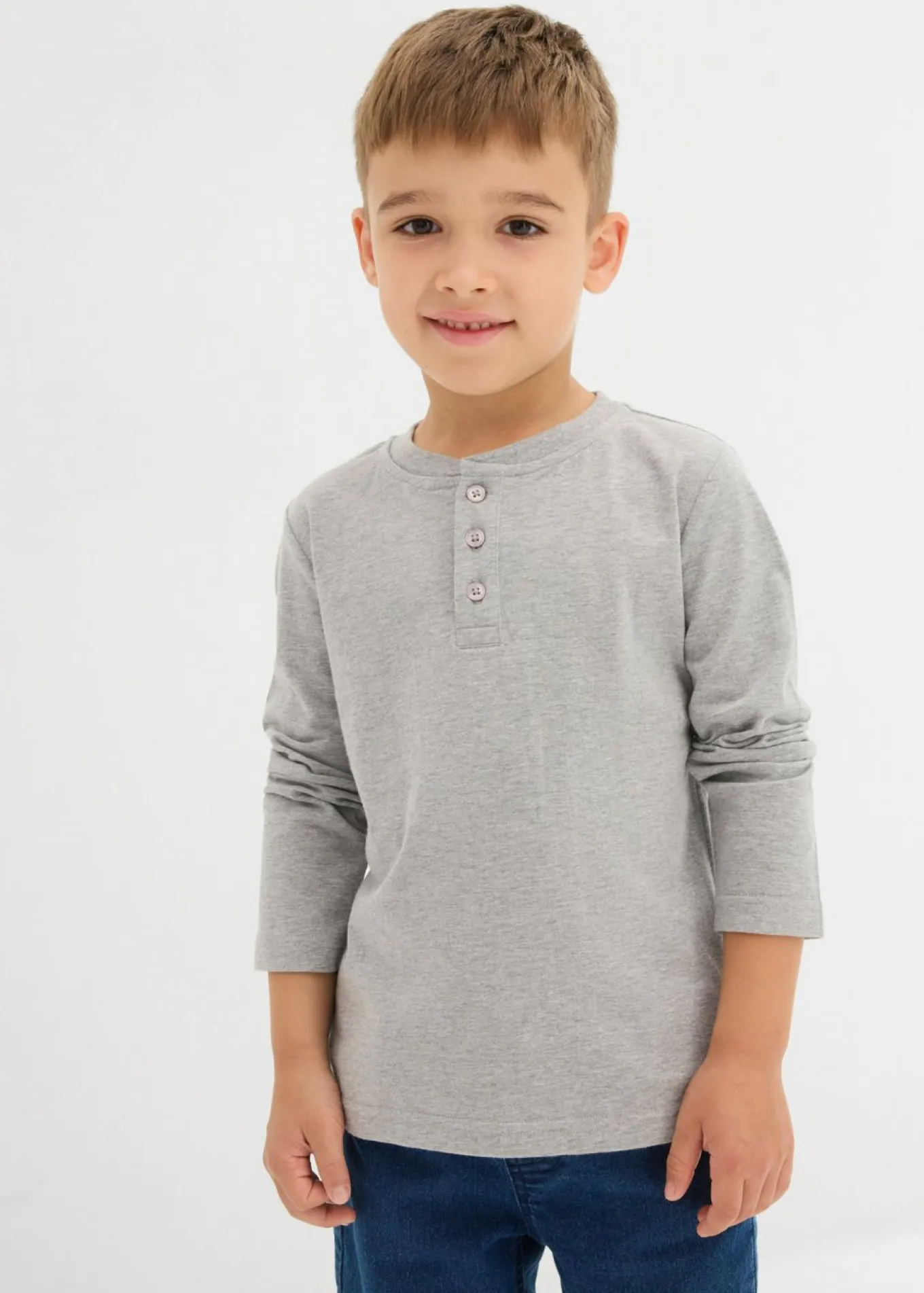 Camiseta henley de manga larga con algodón orgánico (2 unidades)
