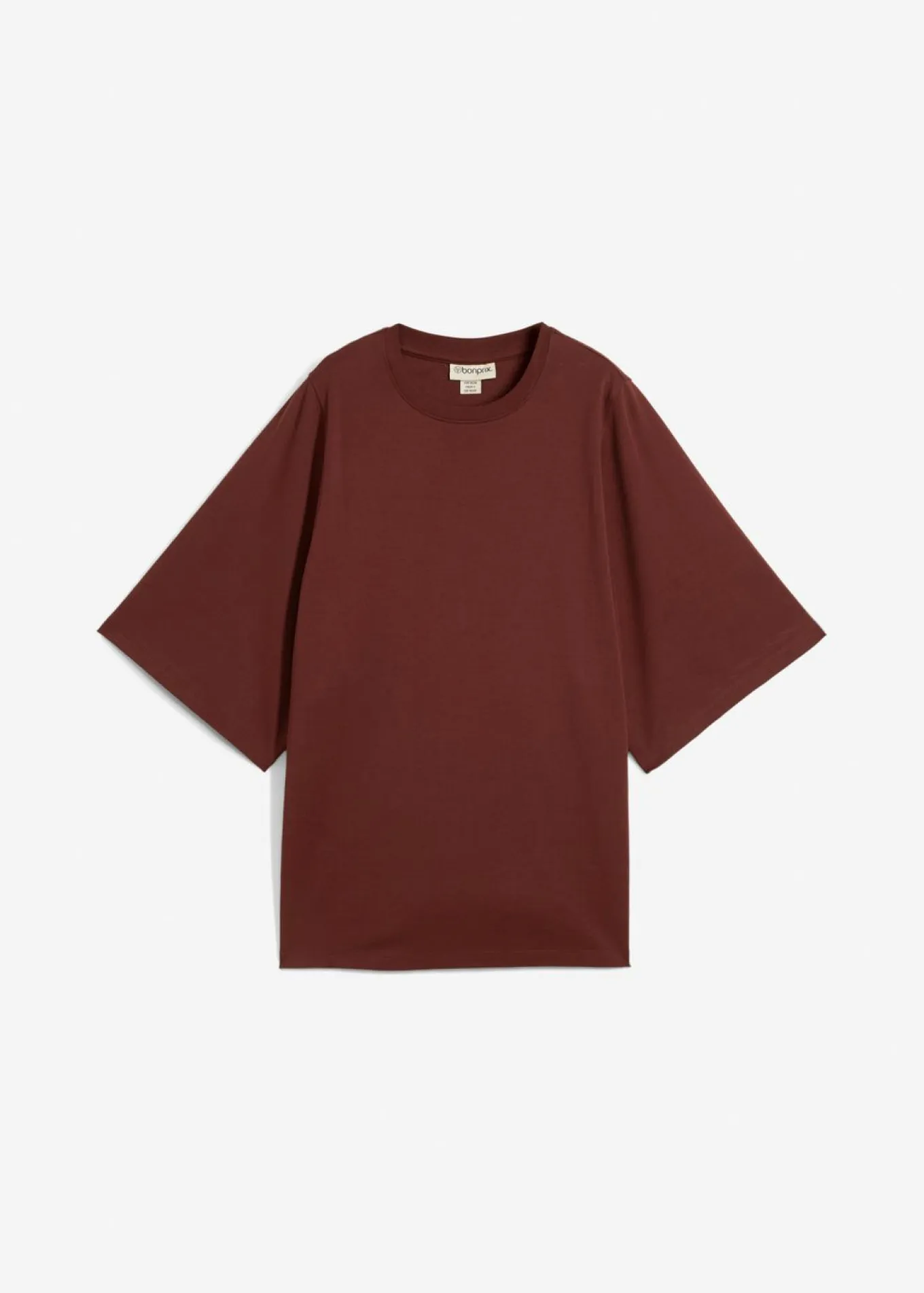 Camiseta holgada de algodón orgánico puro con mangas anchas