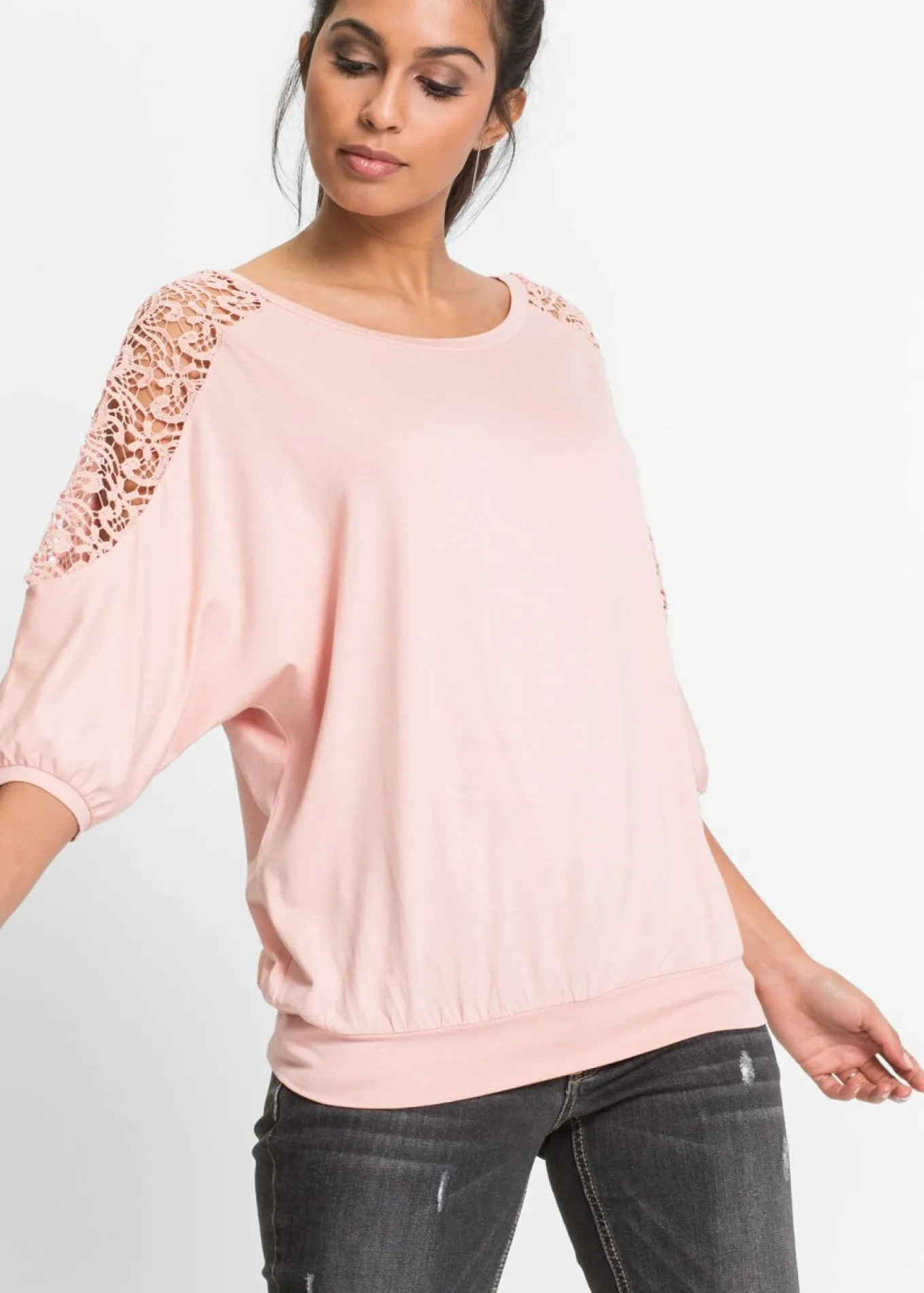 Camiseta holgada de mezcla de viscosa