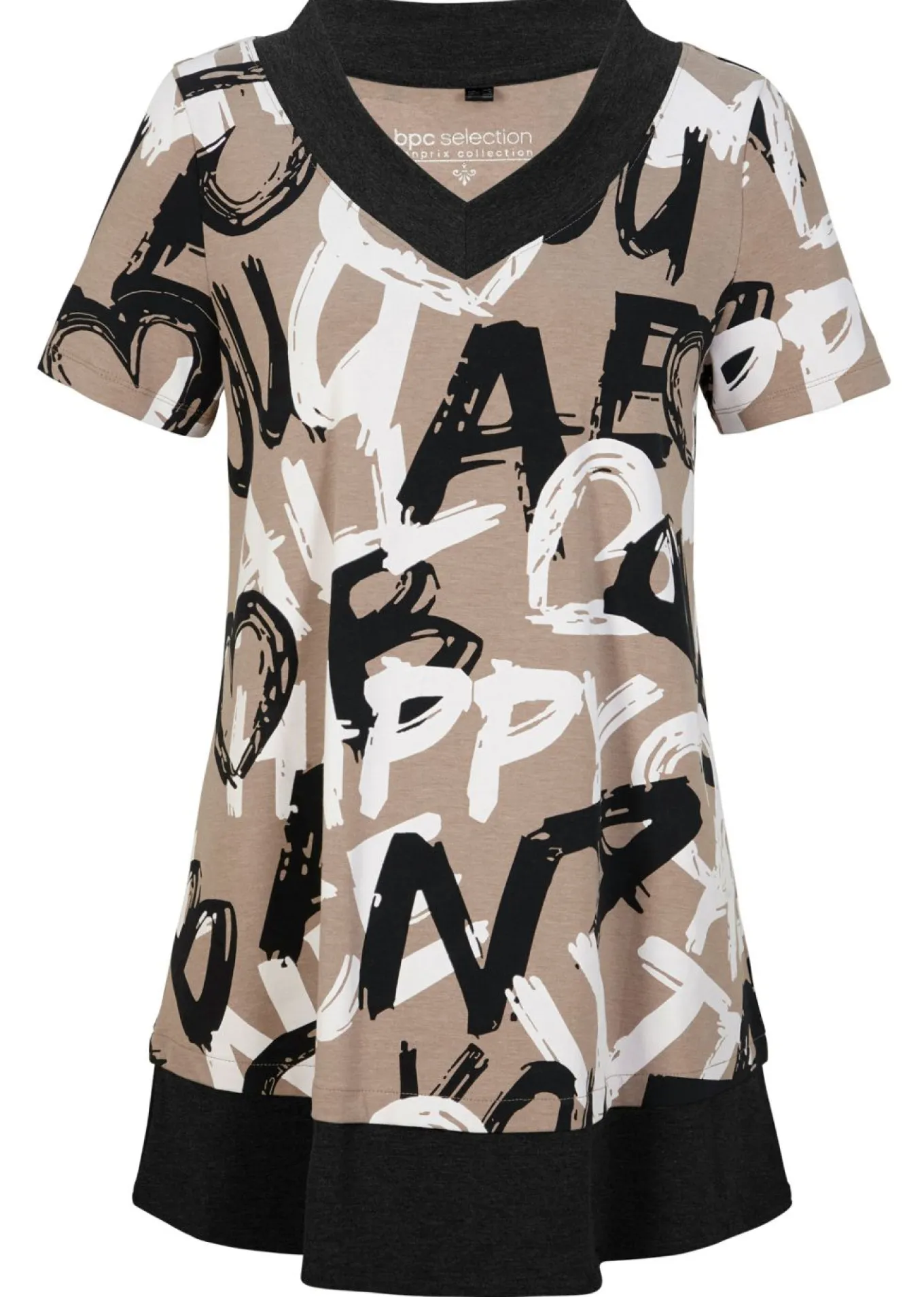 Camiseta larga con manga corta