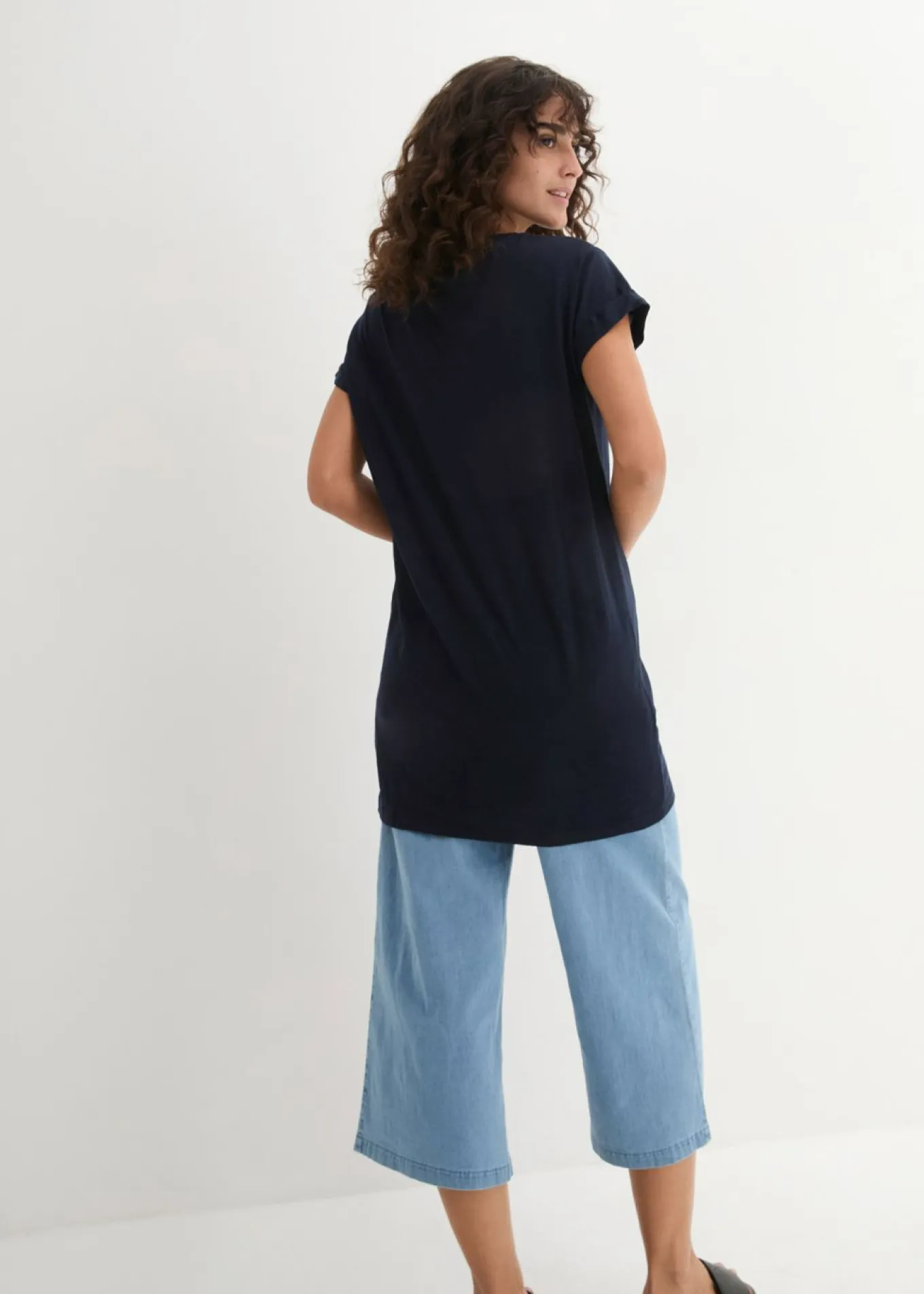 Camiseta larga de algodón puro