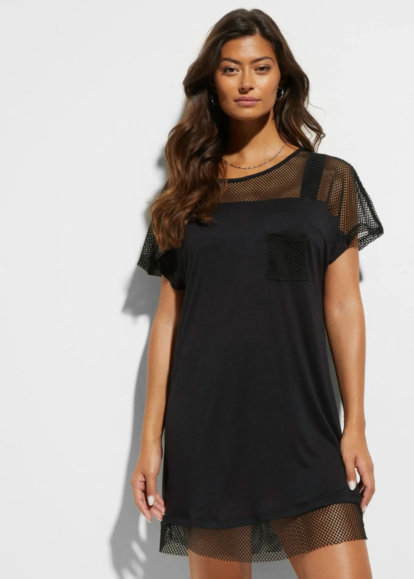 Camiseta larga de playa de viscosa