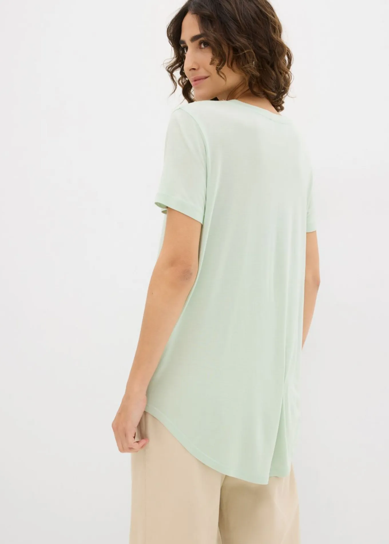 Camiseta larga de viscosa suave