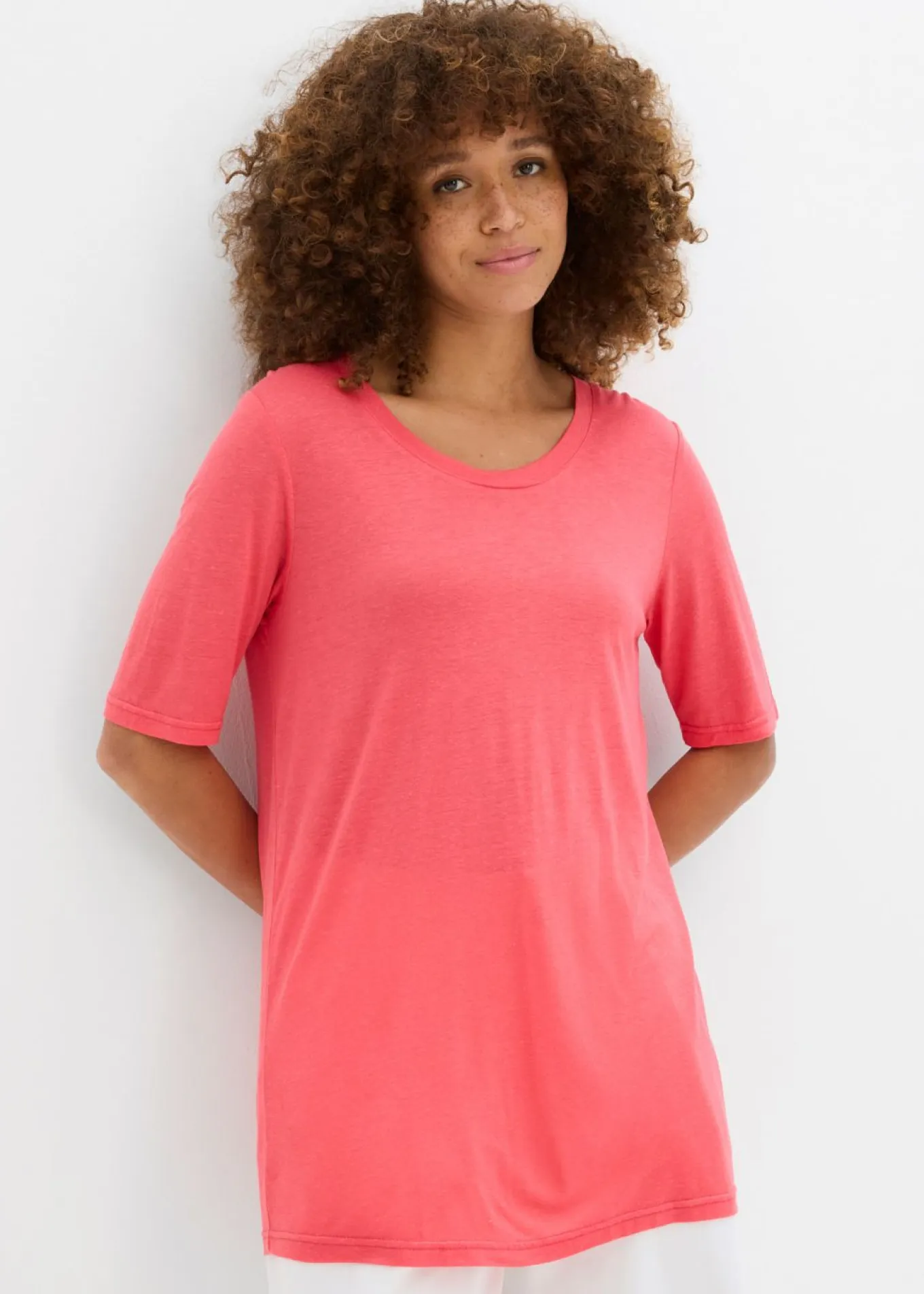 Camiseta larga de viscosa suave