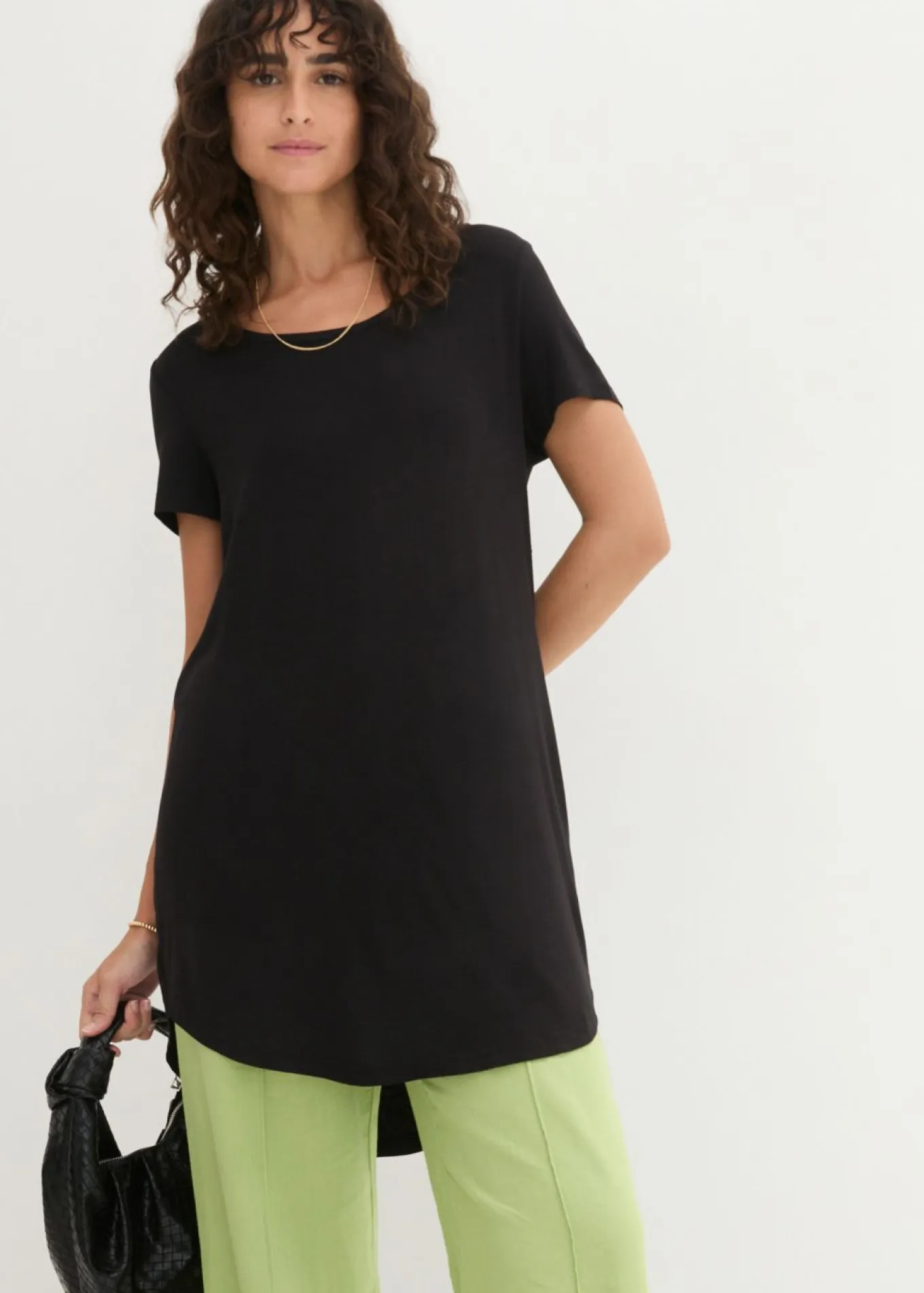 Camiseta larga de viscosa suave