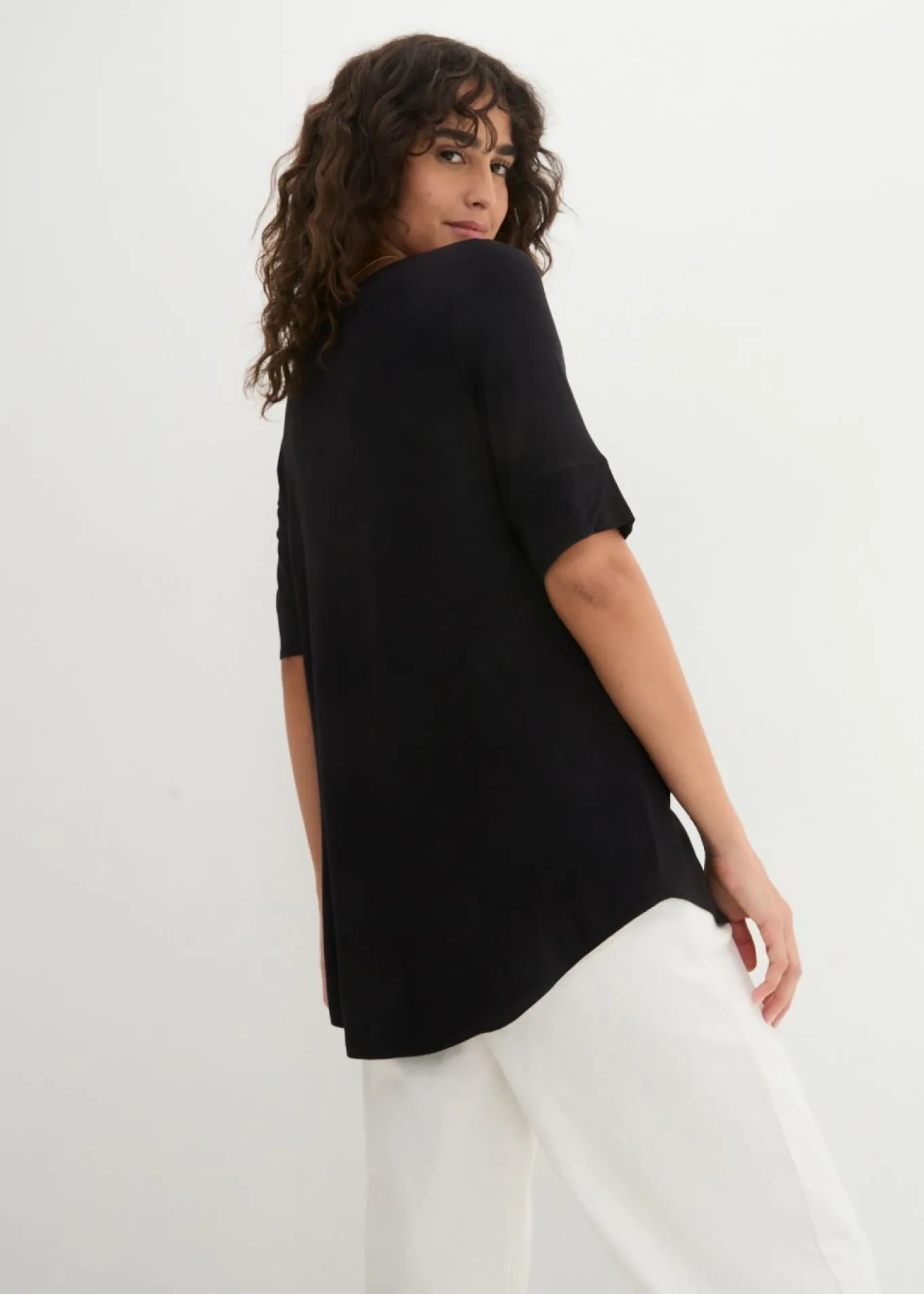Camiseta larga de viscosa suave
