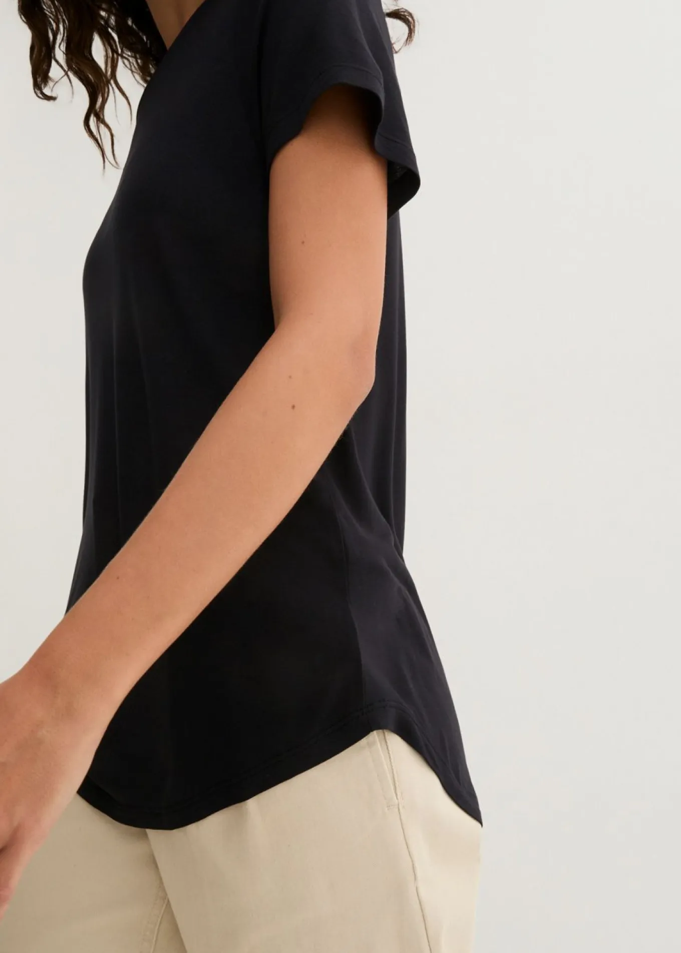 Camiseta larga de viscosa suave
