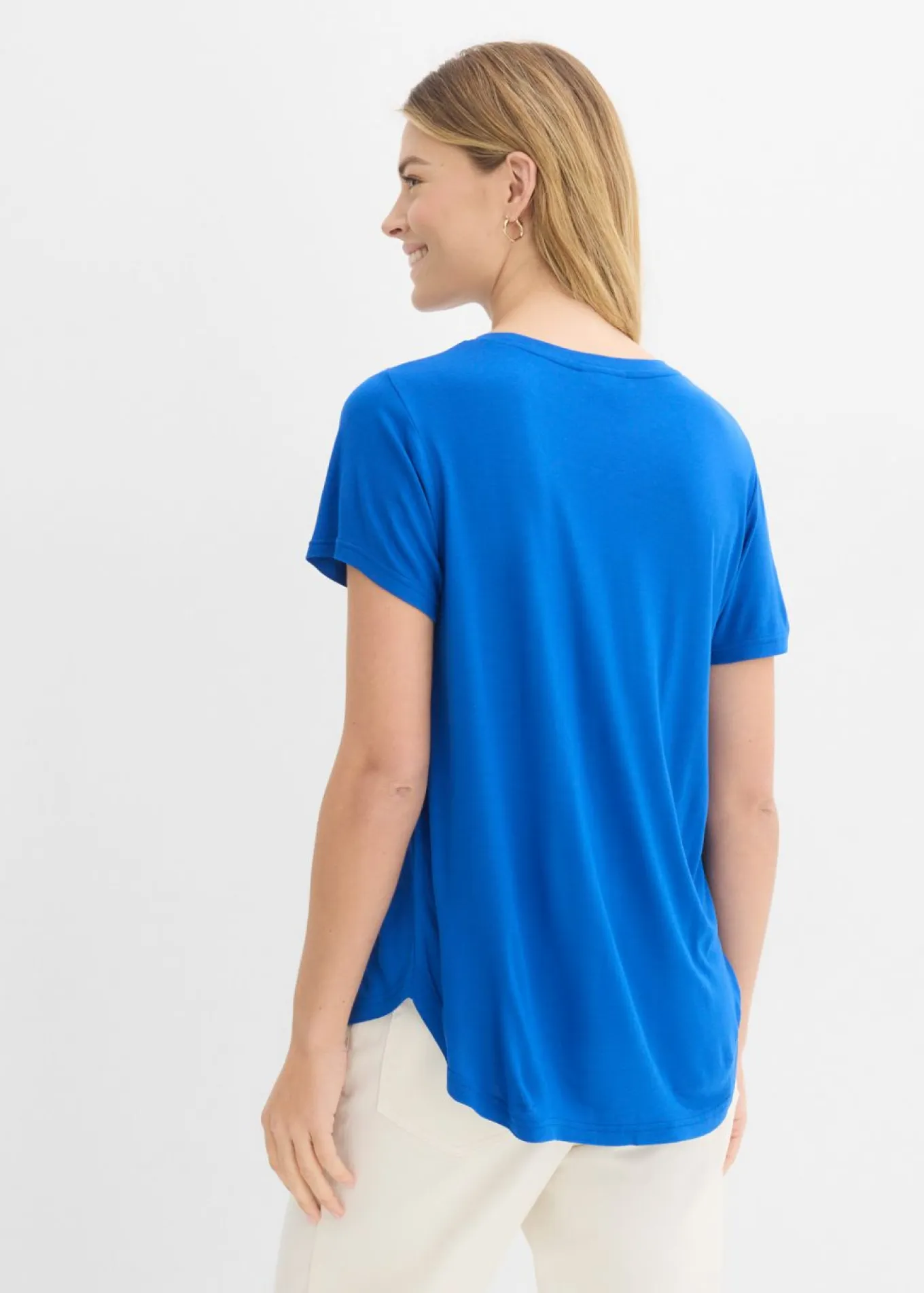 Camiseta larga de viscosa suave
