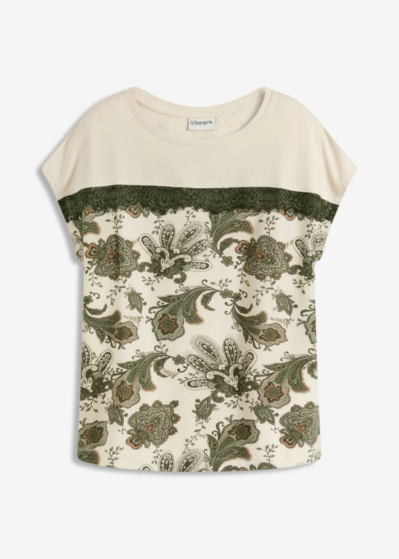 Camiseta oversize con cinta de encaje