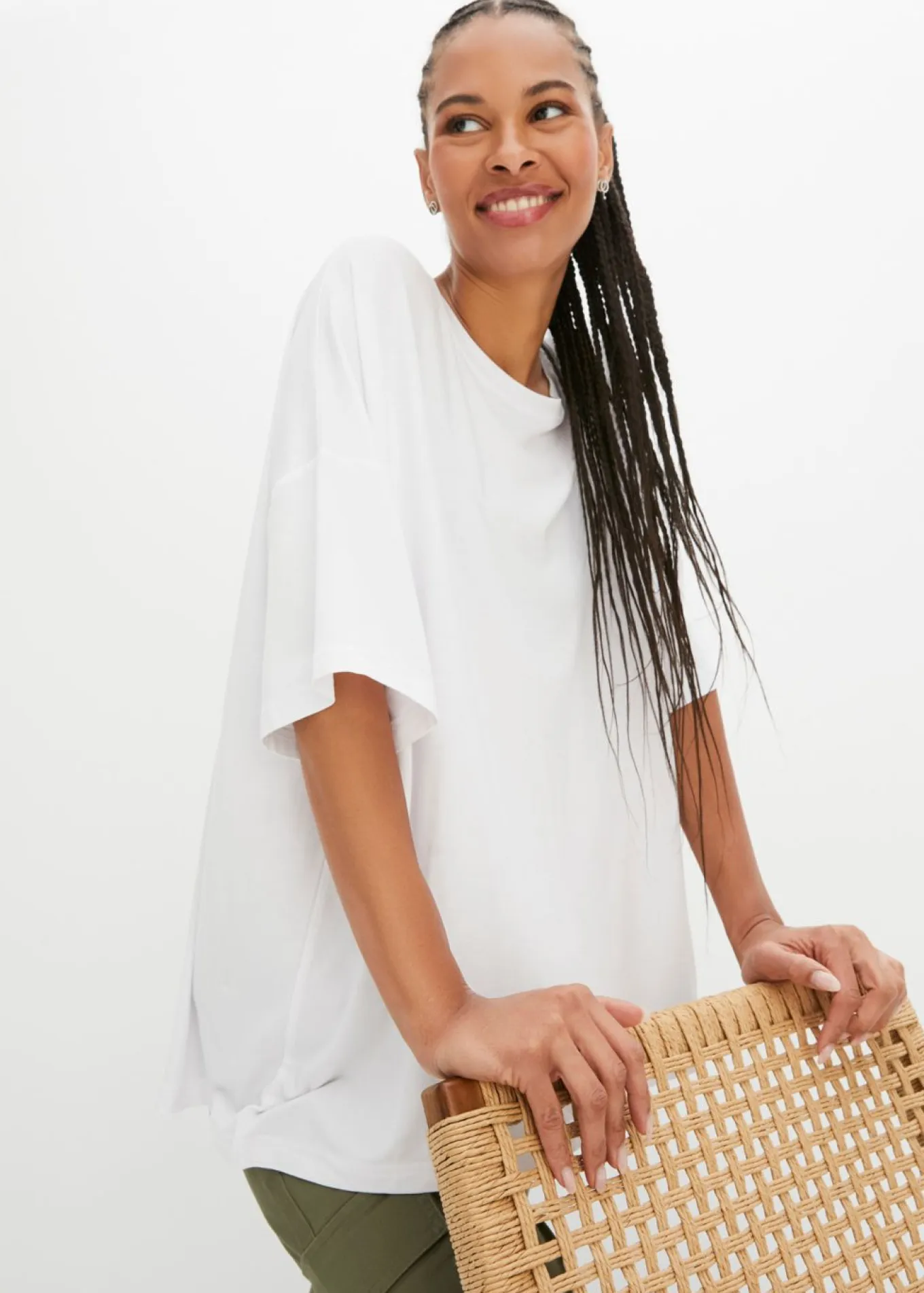 Camiseta oversize de viscosa fluida