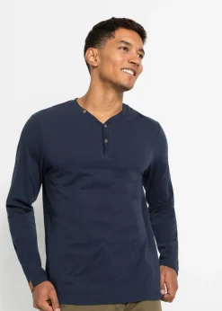 Camiseta (2 unidades) de algodón orgánico puro con manga larga y cuello henley