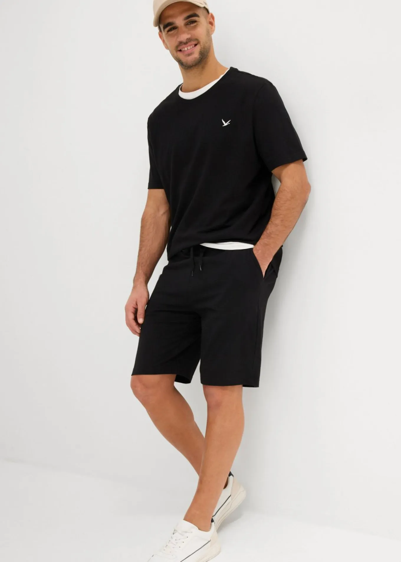 Camiseta y bermudas de punto (conjunto de 2 piezas) de algodón orgánico puro