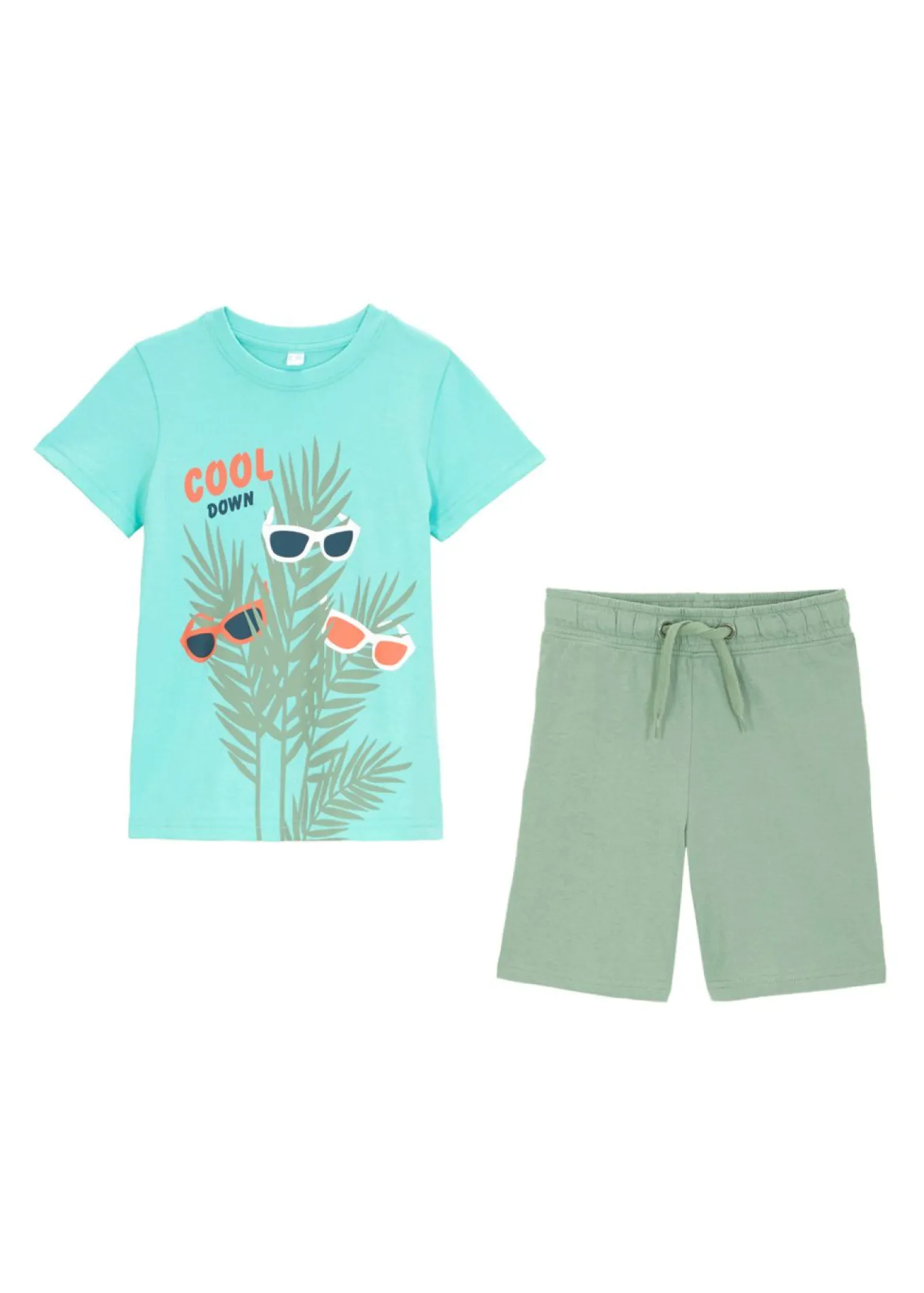 Camiseta y pantalón corto (conjunto de 2 piezas) de algodón orgánico