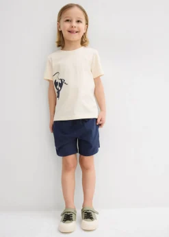 Camiseta y pantalón corto de punto (conjunto de 2 piezas) de algodón orgánico