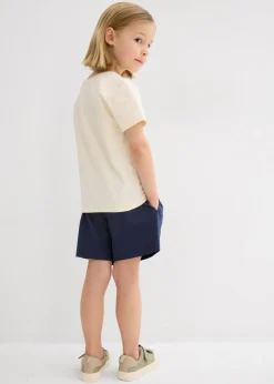 Camiseta y pantalón corto de punto (conjunto de 2 piezas) de algodón orgánico