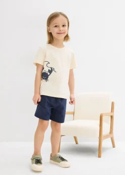 Camiseta y pantalón corto de punto (conjunto de 2 piezas) de algodón orgánico