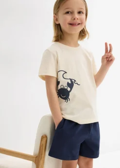 Camiseta y pantalón corto de punto (conjunto de 2 piezas) de algodón orgánico
