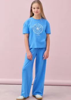 Camiseta y pantalón de punto (2 piezas) de mezcla de algodón elástico