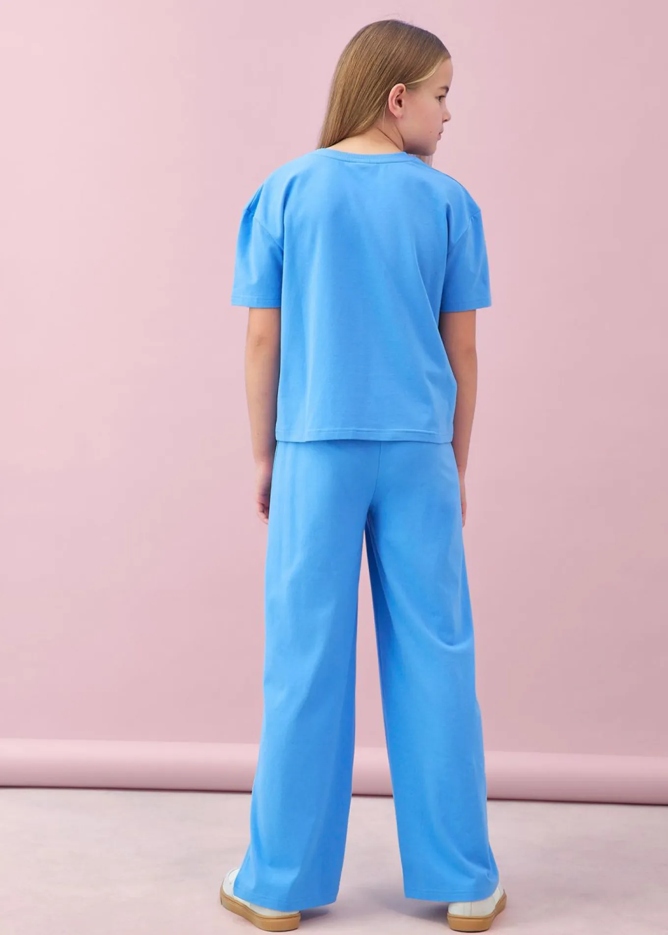 Camiseta y pantalón de punto (2 piezas) de mezcla de algodón elástico