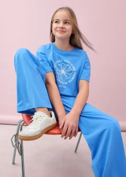 Camiseta y pantalón de punto (2 piezas) de mezcla de algodón elástico