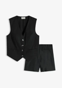 Chaleco y pantalón corto de mezcla de lino