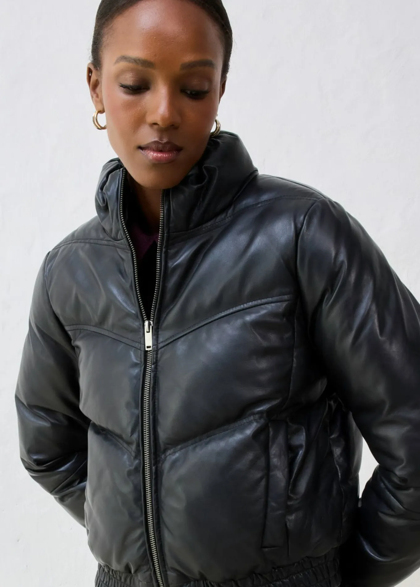 Chaqueta acolchada de napa de cordero