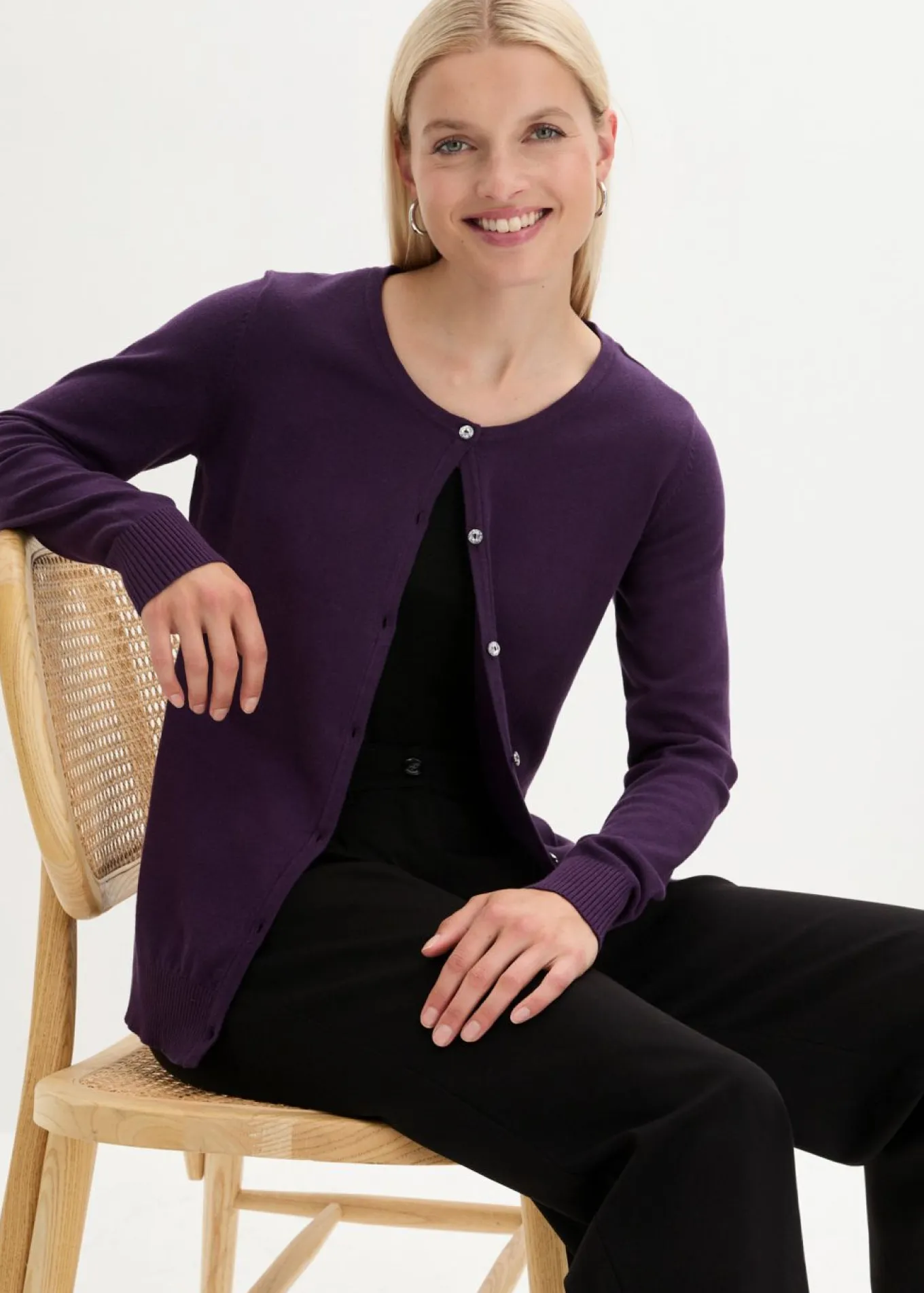 Chaqueta ajustada de punto fino