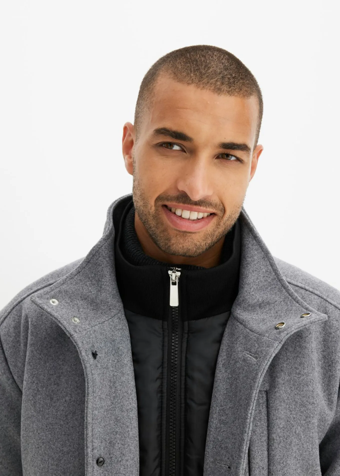 Chaqueta de invierno con cortavientos en aspecto de lana