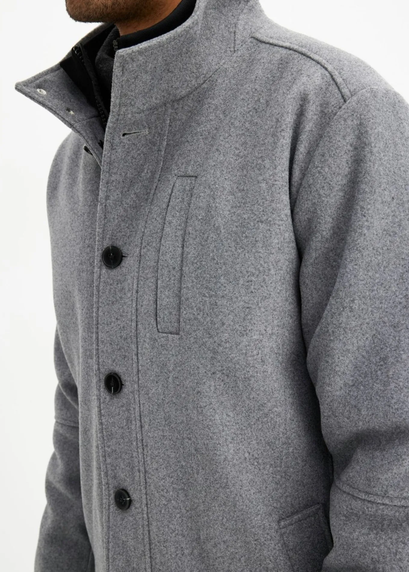 Chaqueta de invierno con cortavientos en aspecto de lana
