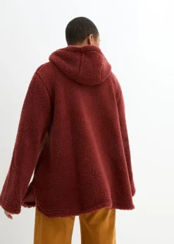 Chaqueta de peluche, corte en A, con aberturas laterales