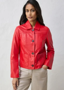 Chaqueta de piel de napa de cordero suave