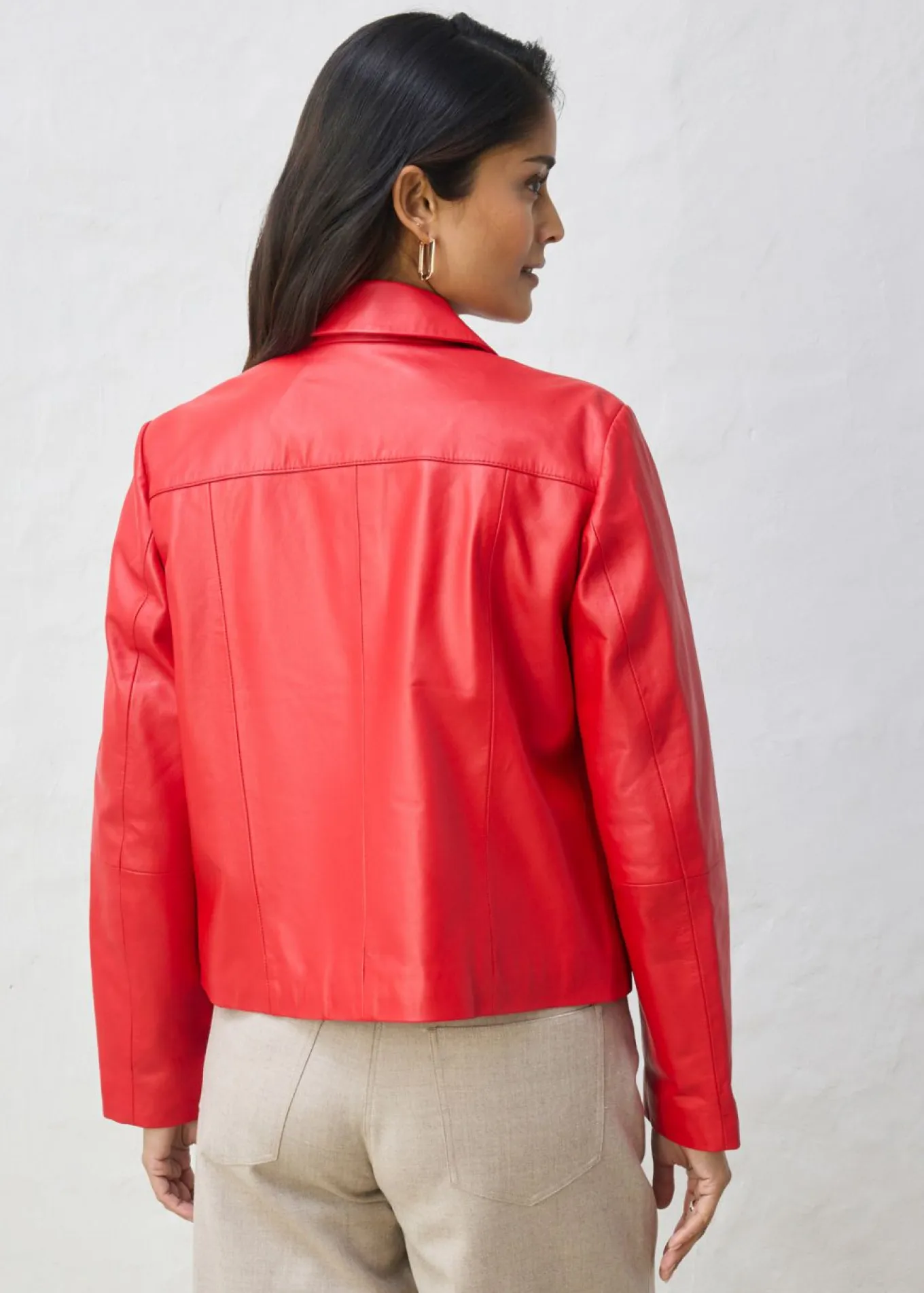 Chaqueta de piel de napa de cordero suave