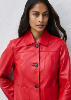 Chaqueta de piel de napa de cordero suave