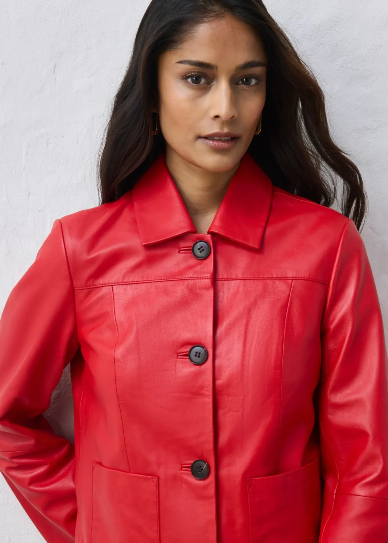 Chaqueta de piel de napa de cordero suave