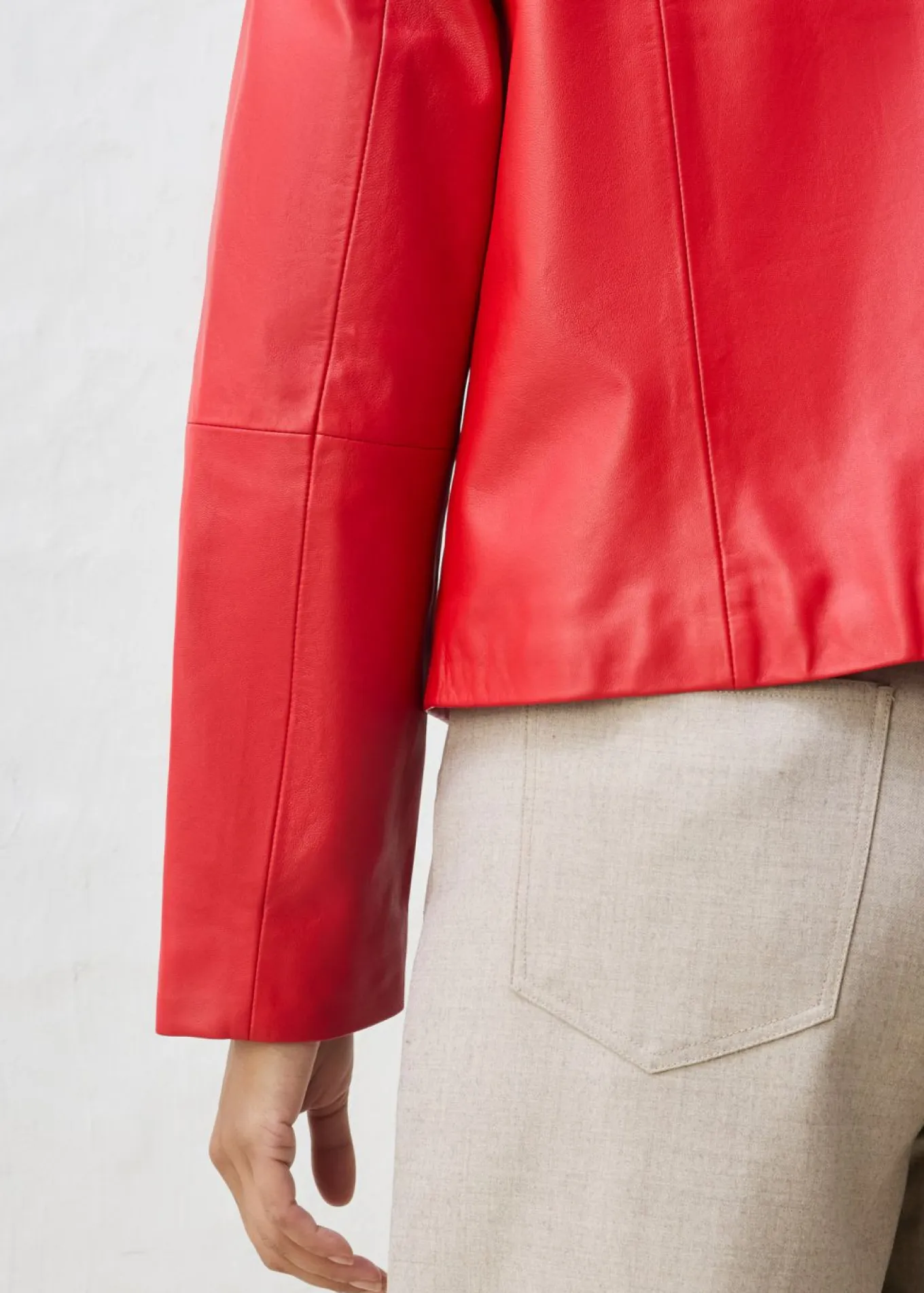 Chaqueta de piel de napa de cordero suave