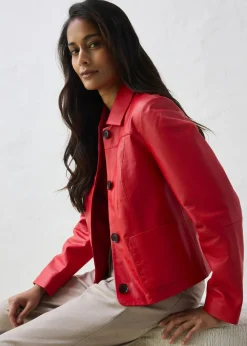 Chaqueta de piel de napa de cordero suave