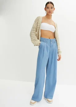 Chaqueta de punto ajour de algodón puro