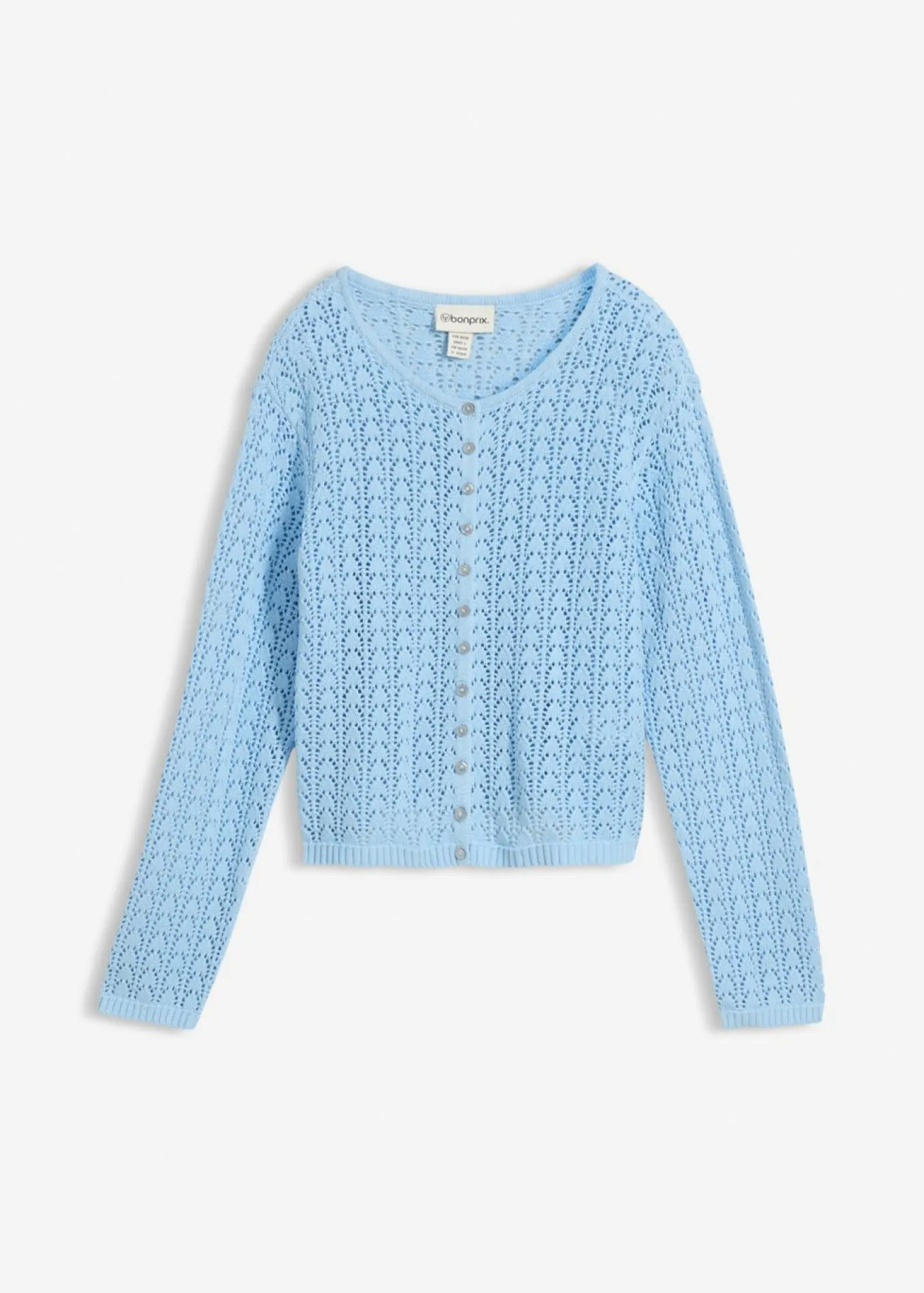 Chaqueta de punto ajour de algodón puro