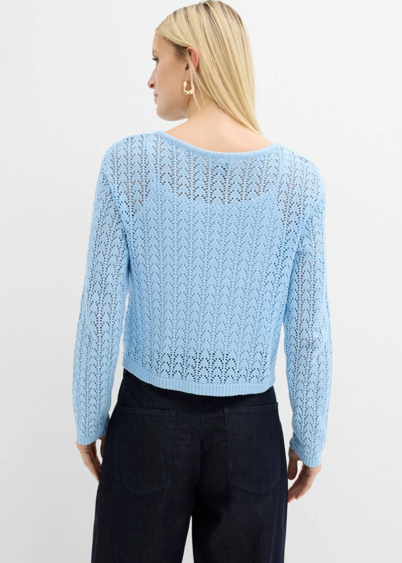 Chaqueta de punto ajour de algodón puro